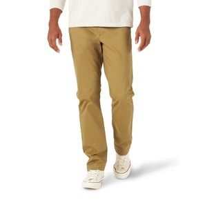 NWT LEE Men's Slim Straight Active Stretch Pant - Elastic Waistband Bronze Color